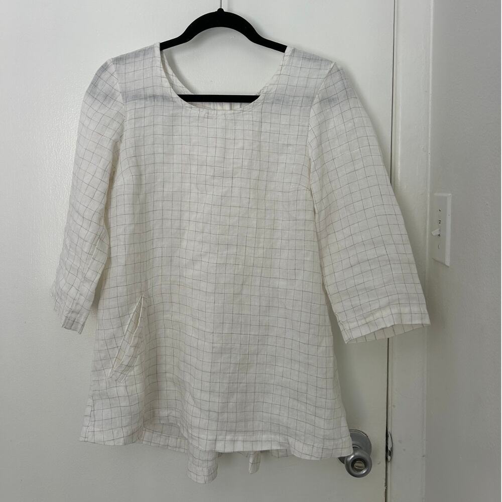 Flax Linen Checkered Tunic